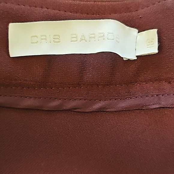 Cris Barros A-Line Skirt Size 36 Burnt Orange Rust Color Thick Fabric Brazilian - Picture 3 of 8